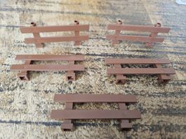 lego 6079 lot de 5 pièces Reddish Brown Fence 1 x 8 x 2 2/3