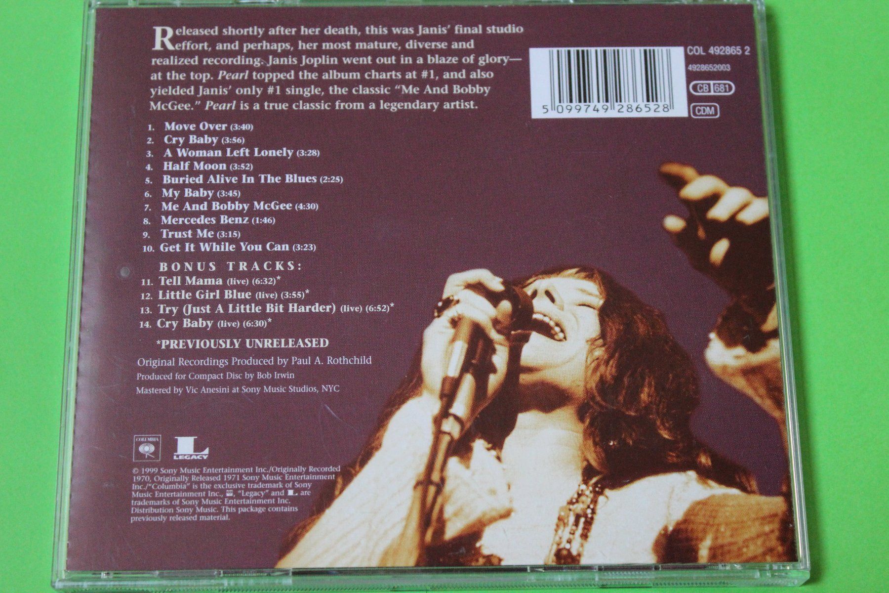 CD: JANIS JOPLIN - PEARL + Bonus Tracks CD!! – Usato da Tübach venduto da JamesStone 2