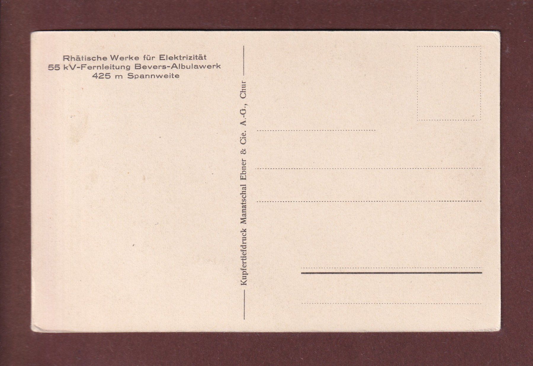 Cartoline postali: BEVERS-ALBULAWERK – Usato da Pully venduto da nicecards 1