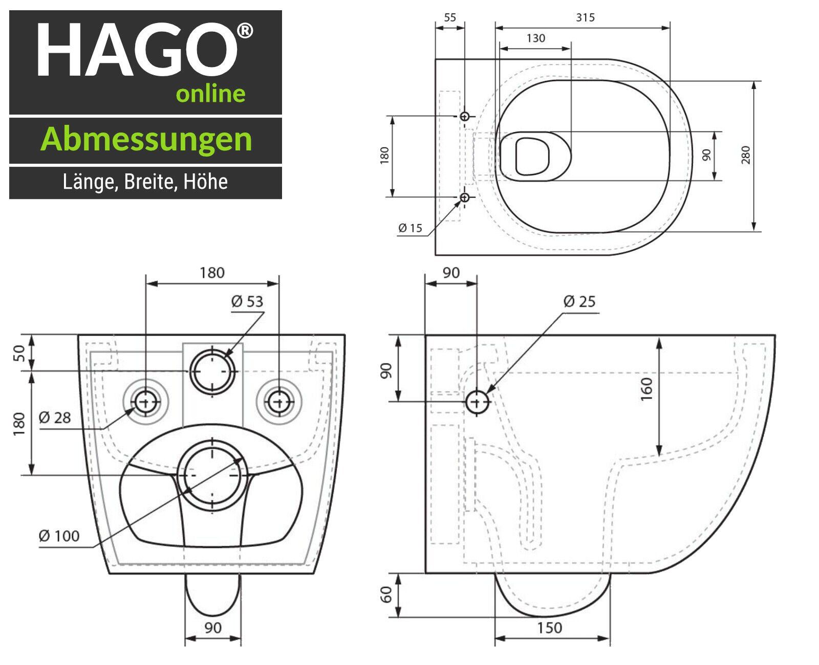 WC: Spülrandloses Keramik Hänge-WC Set – Neu und originalverpackt aus Bottighofen von zaap 3
