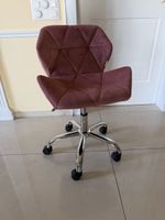 Bürostuhl Samt Rosé mit Rollen sehr guter Zustand!