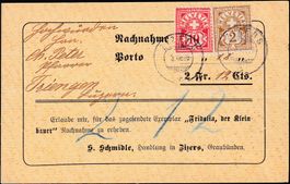 1898: Nachnahme-Beleg Zizers nach Triengen (Luzern)