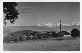 Gruss aus ZIMMERWALD - Panorama mit Alpen