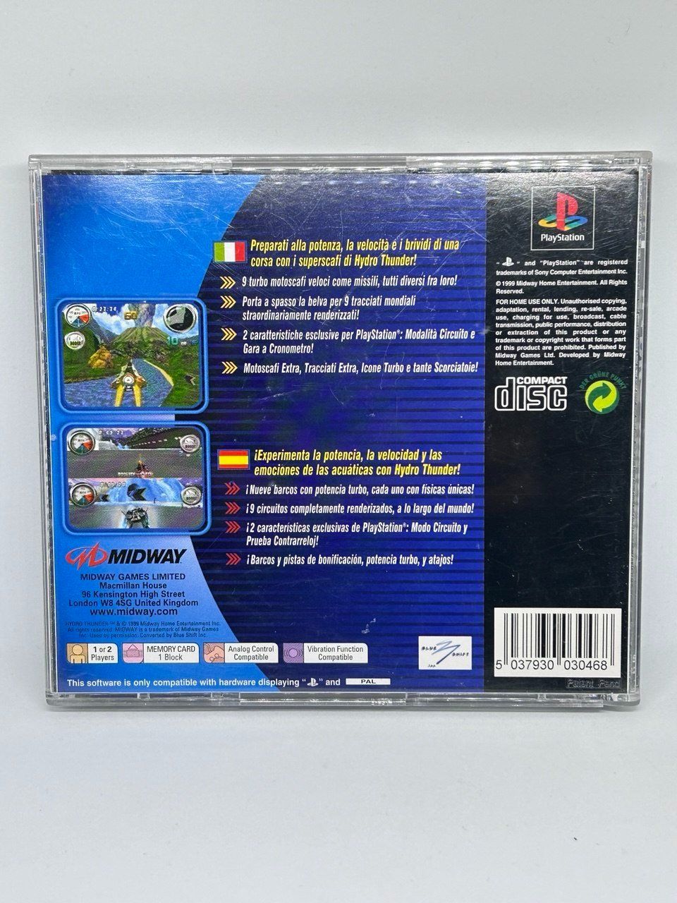Sony Giochi: Hydro Thunder per PlayStation 1 – Usato da Giubiasco venduto da LorisVale 1
