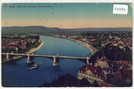 Basel - Blick vom Münster rheinaufwärts - Litho