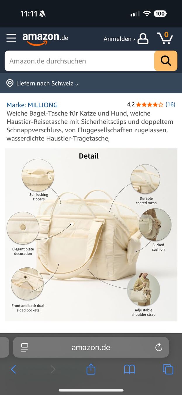 Cucce & Letti: Sehr schöne Hunde- oder Katzentragetasche, Top Zustand! – Usato da Zürich venduto da Miso_on 5