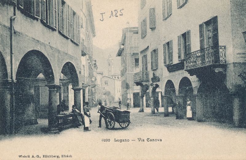 Cartoline postali: Lugano - via Canova + c1910 – Usato da Emmenbrücke venduto da teestube