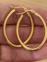 Elegante Creolen Edelstahl Orstecker Ohrschmuck Farbe :Gold