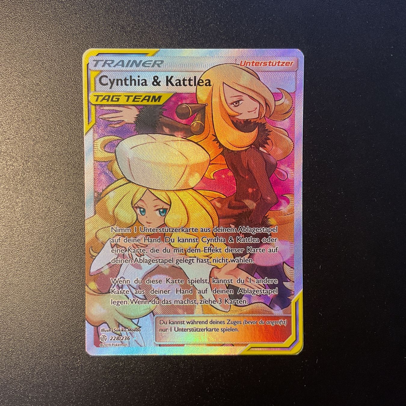 Pokémon Carte collezionabili: Pokémon Cynthia & Kattlea Full Art 228/236 Cosmic Ecli. Ab 1 – Usato da Niederuzwil venduto da NadineS75