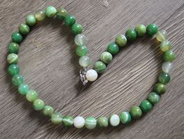 NEU: Achat Kette Collier grün Achatkette Edelstein Halskette
