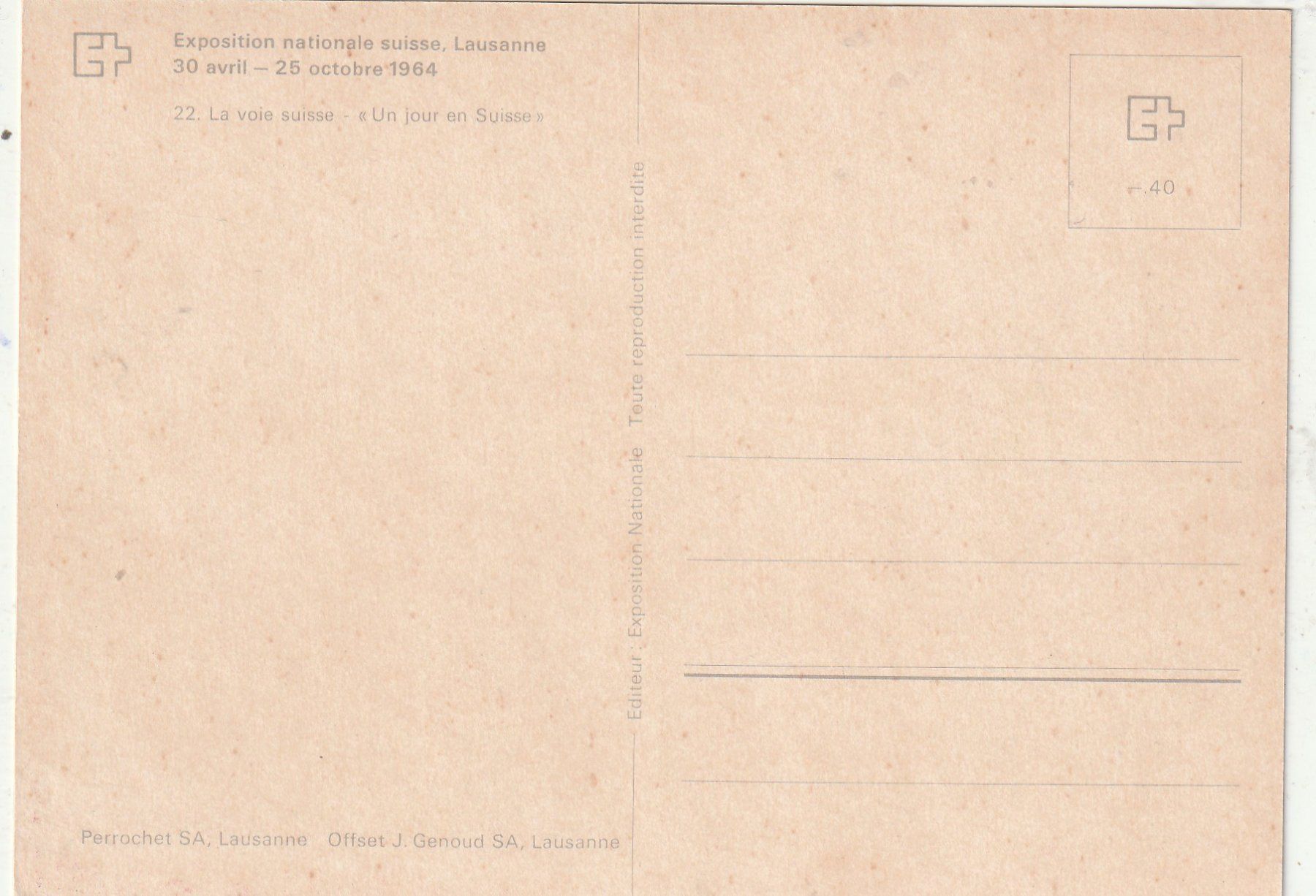 Cartoline postali: EXPO Lausanne 1964 – Usato da Lumbrein venduto da made02 1