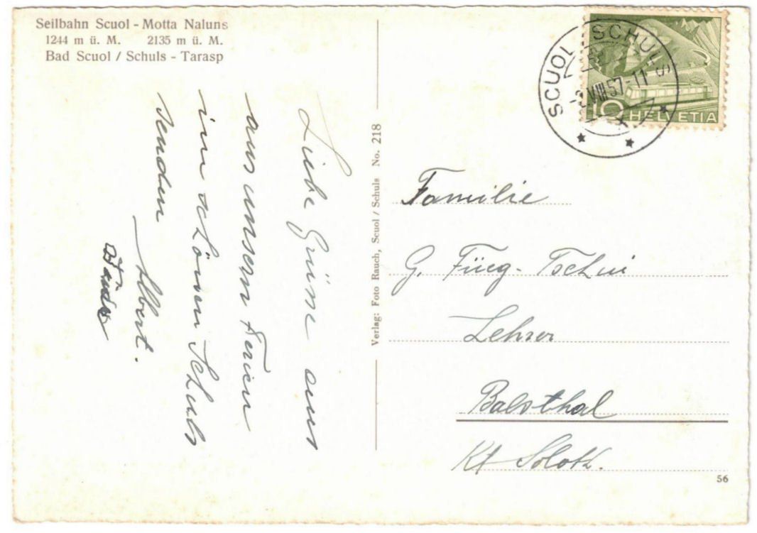 Cartoline postali: Scuol - Gondelbahn Motta Naluns – Usato da Binningen venduto da Mountainrider 1