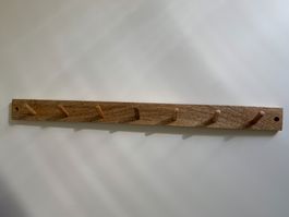 H&M Home Garderobenleiste Mangoholz, 61x5cm, 7 Haken