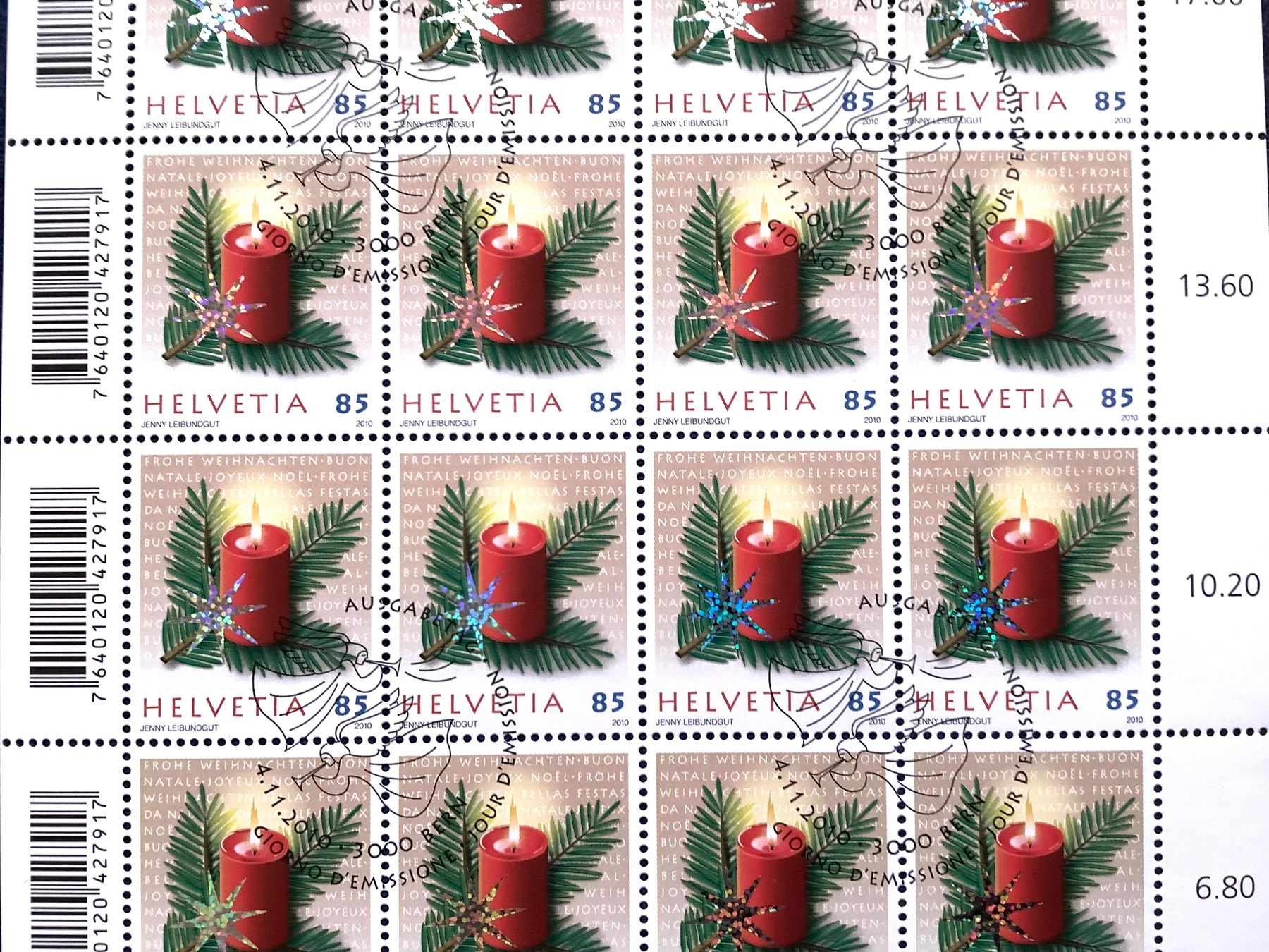 Alle Briefmarken: 2010 / Schweiz Weihnachten Bogensatz ET – Neu (gemäss Beschreibung) aus Liestal von Skunk02 1