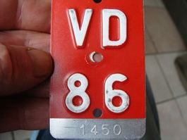 Plaque de vélo, canton de Vaud