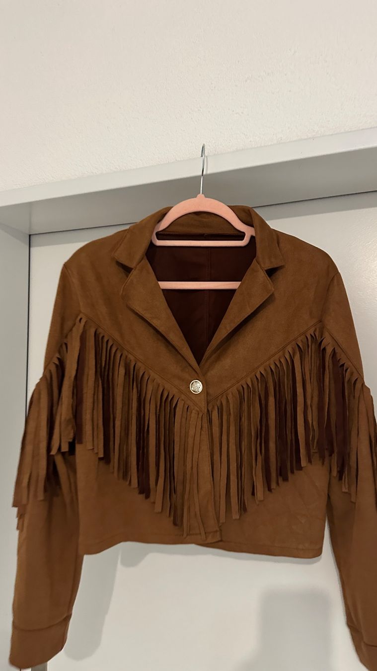 Vestes: Braune Cowboyjacke mit Fransen – Neuf (Voir description) à Chur par sivik 2
