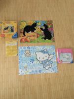 2 Puzzle Ravensburger Katzenteile mit Plüsch und Hello Kitty