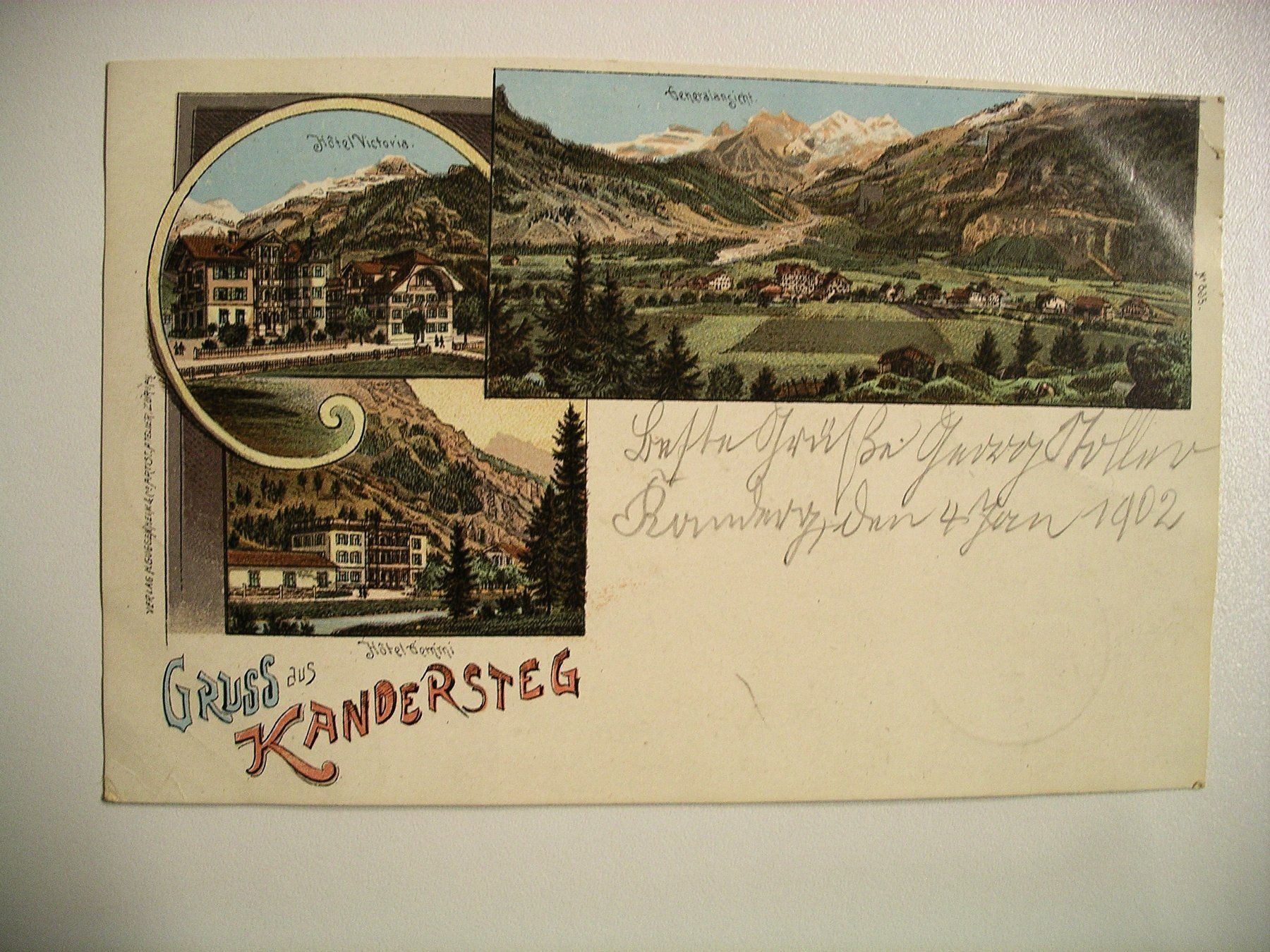 Cartoline postali: farbigeLithoAK KANDERSTEG – Usato da Oberhofen am Thunersee venduto da luuping99