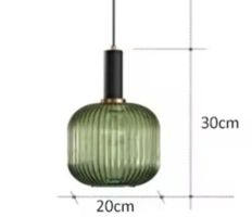 Lampe suspendue en pierre de verre coloré de style  rétro