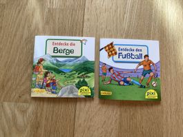 2 Pixi Bücher Entdecke die Berge und den Fussball