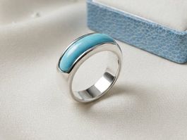 Silber 925 Ring mit Türkis-Optik Inlay - Neu