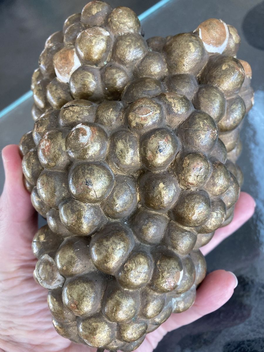 Statuette: Wunderbare antike grosse Traube, Holz blattvergoldet – Usato da Zürich venduto da einefreude 4