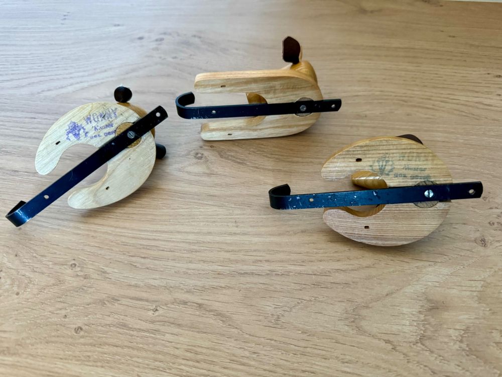 3 ältere Holz Kleiderhaken Tiere Wonny gesetzlich geschützt (Gebraucht ...