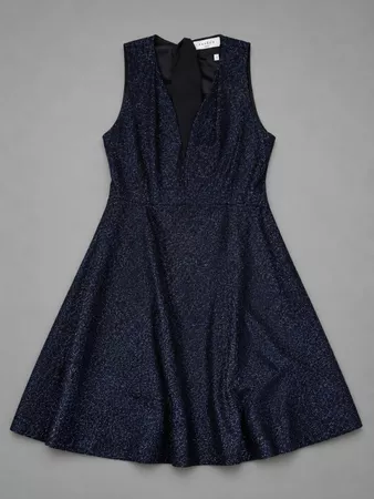 SANDRO Robe courte brillante bleu nuit taille 3 / L
