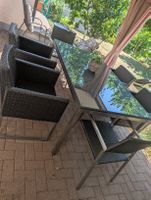 Gartentisch mit 6 Stühlen Metallglasgeflecht gebraucht