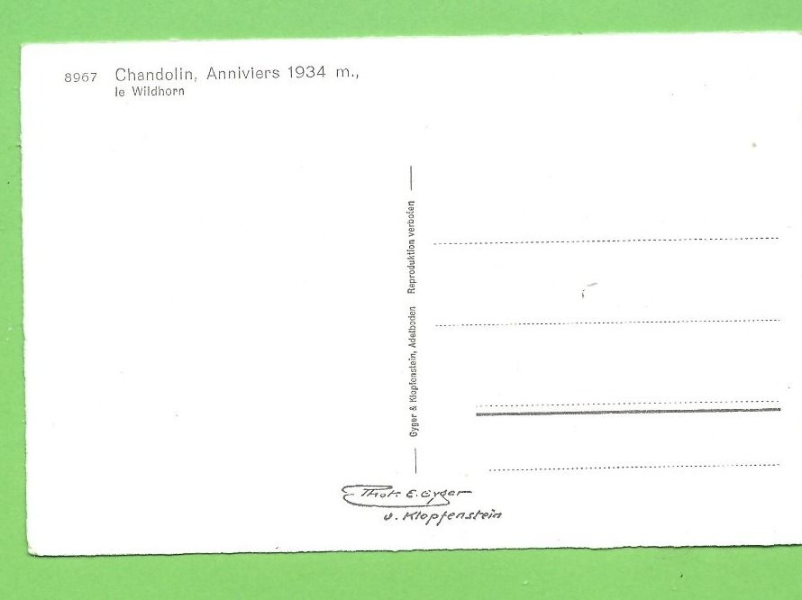 Cartoline postali: Chandolin, Anniviers, le Wildhorn – Nuovo (secondo la descrizione) da Zürich venduto da t24_de 1