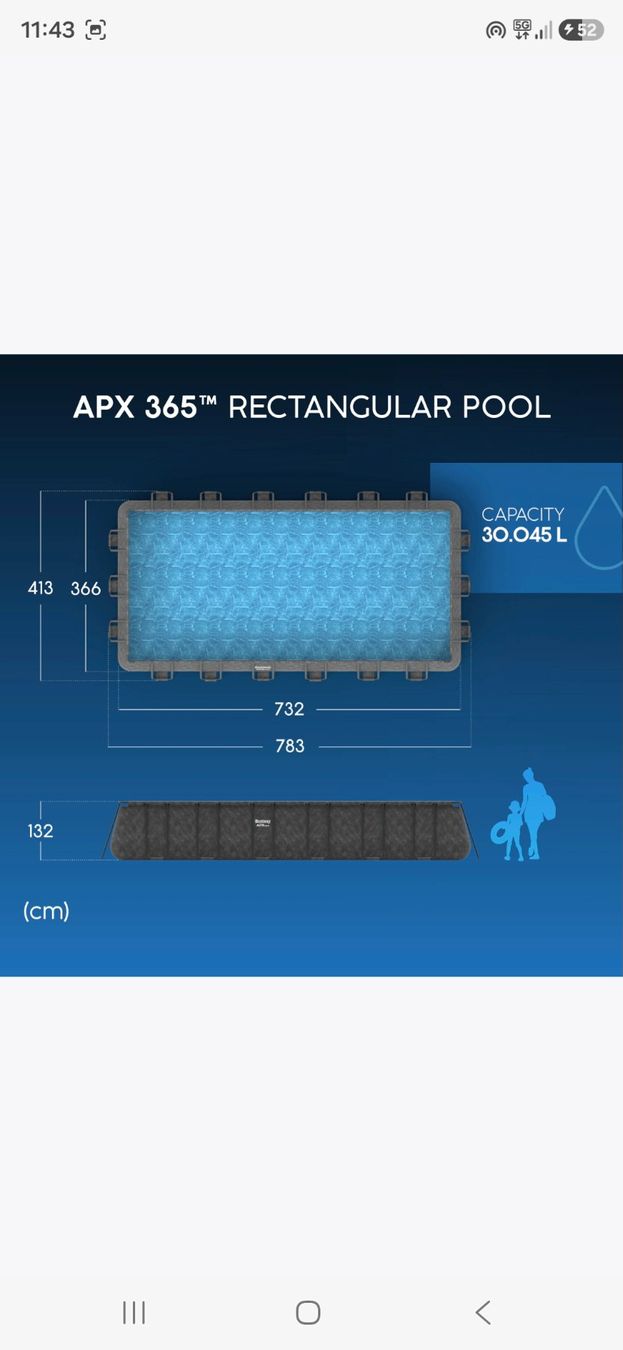Bestway Piscine: Piscine bestway 7.32 x 3.66 x 1.32 – Nuovo e nell'imballaggio originale da Les Giettes venduto da Reglament 1