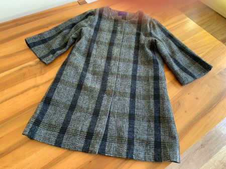 ANONYME Designers Wollmantel im Karomuster - wie NEU L