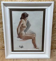 Aquarell / sitzender Akt von Vivaldo Martini    (ID M39)