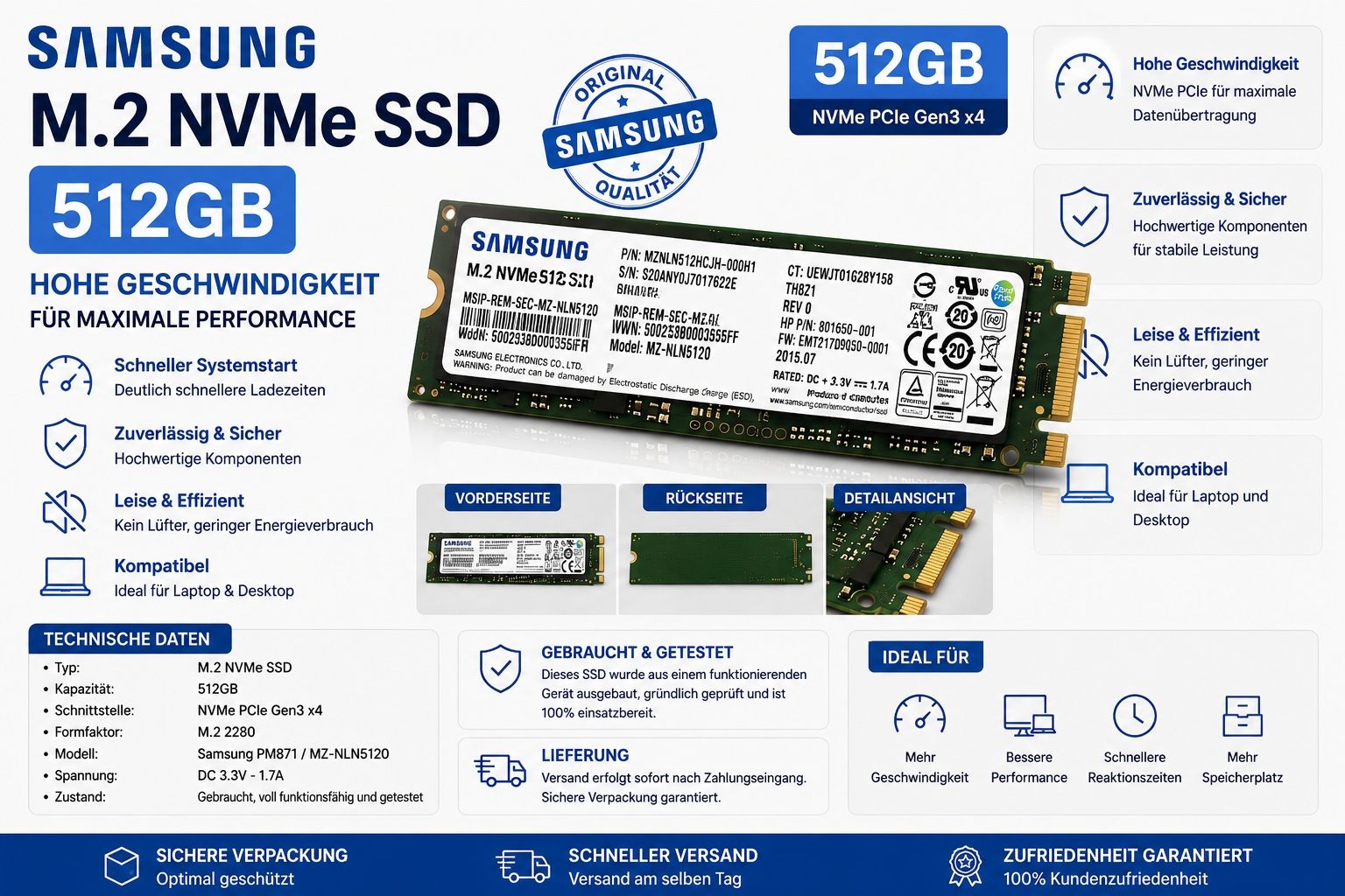 Samsung Notebook: Samsung 512 GB M.2 SSD – Usato da Fislisbach venduto da TomDemark 1