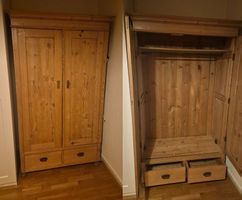 Bauernschrank (Kleiderstange, 2 Schubladen & zerlegbar)