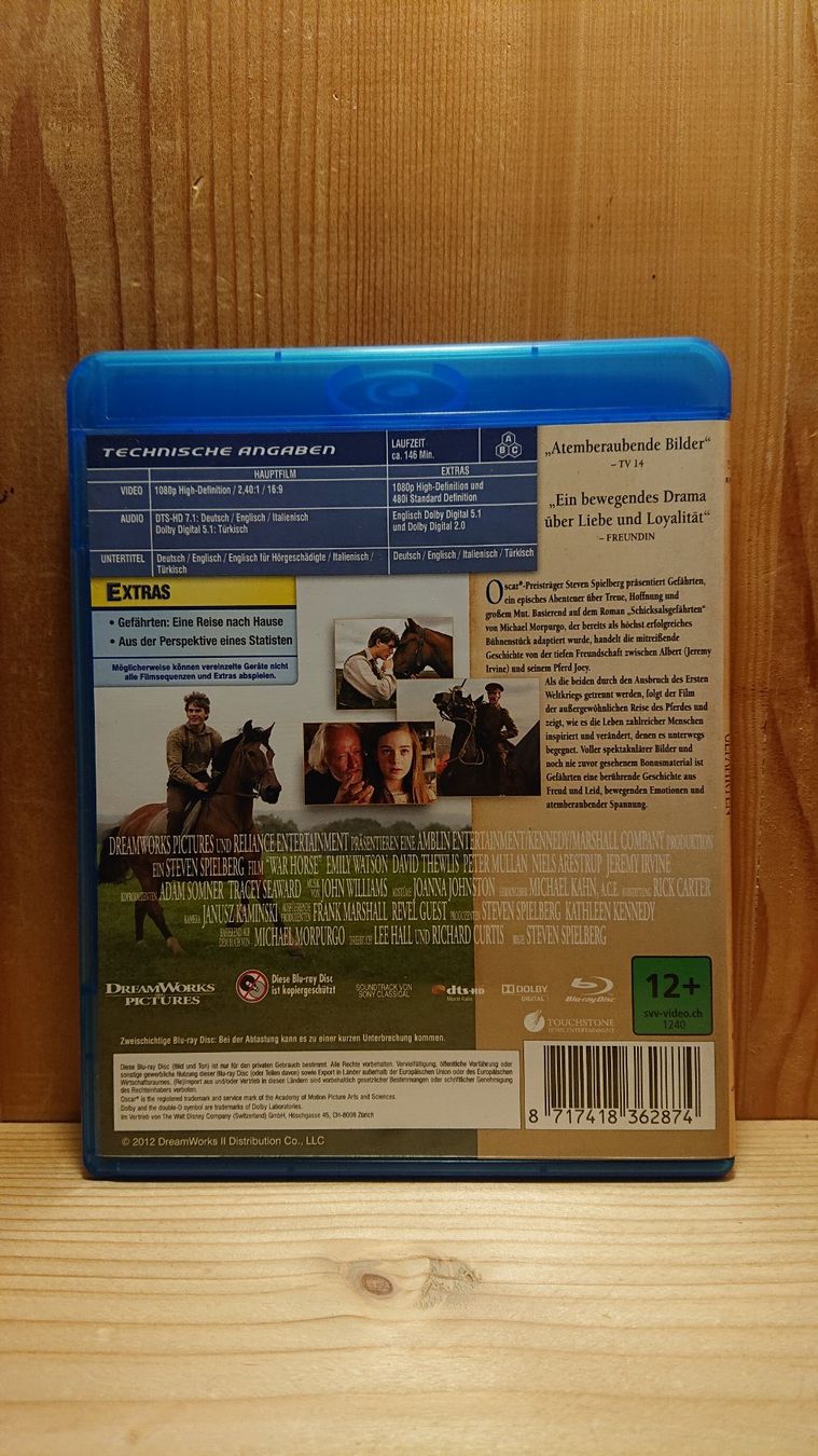 Tutti i DVDs: WAR HORSE Gefährten Blu-Ray – Usato da Wilderswil venduto da Exebub 1