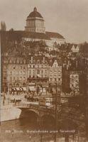 ZÜRICH - Bahnhofbrücke gegen Universität - Pferde, Tram 1946