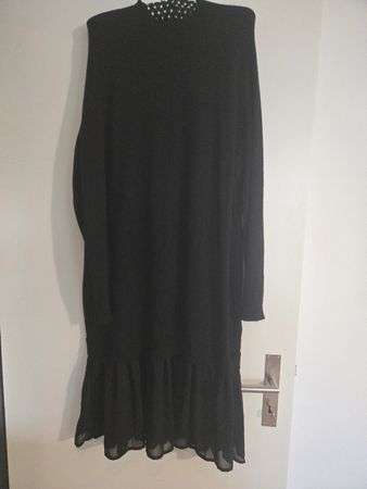 Kuschliges Aniston Kleid mit Tüllrock, Gr. 44, Schwarz