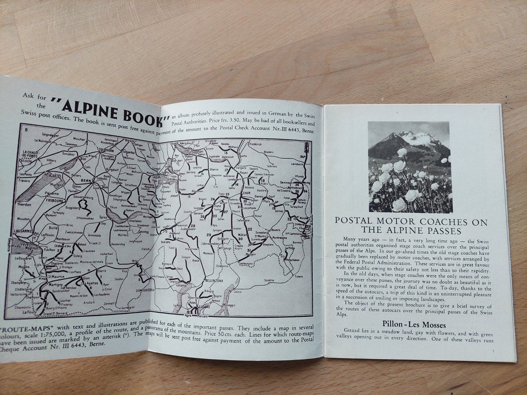 Dokumente: Alter Prospekt Swiss Alpine Postal Coaches – Gebraucht aus Obfelden von Foto_Bild_Kunst_Buch 1