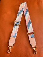 Schulterriemen für Handtaschen (Rosa-Weiss-Blau)**Gold Haken