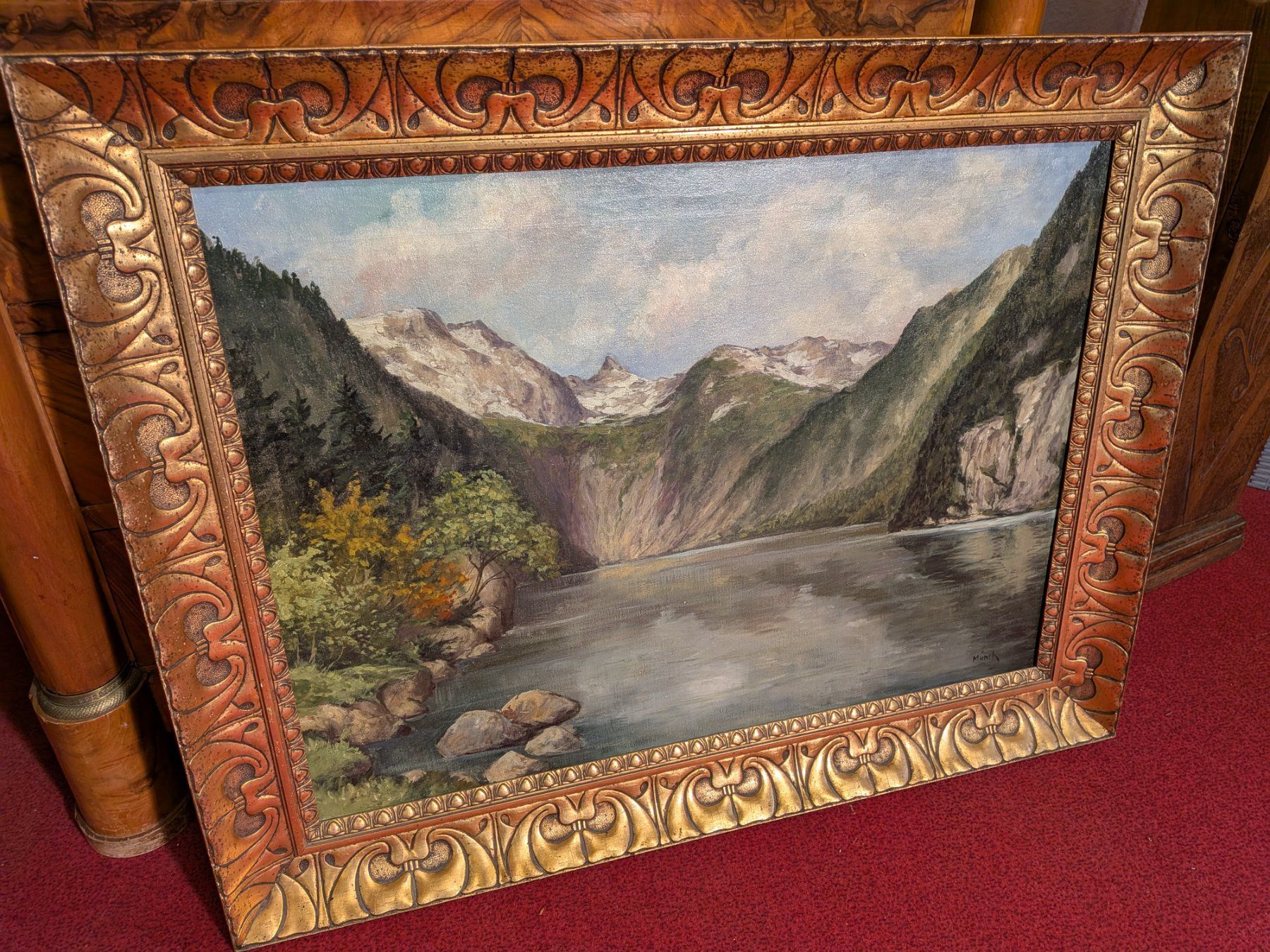 Dipinti: Oelbild sign. Münch vom Königsee – Usato da Schönenwerd venduto da kybi