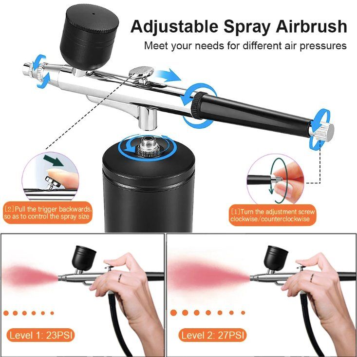 Alle Werkzeuge: Tragbares Airbrush-Pistole Set mit Kompressor – Neu und originalverpackt aus Geneve von Titi2008 6