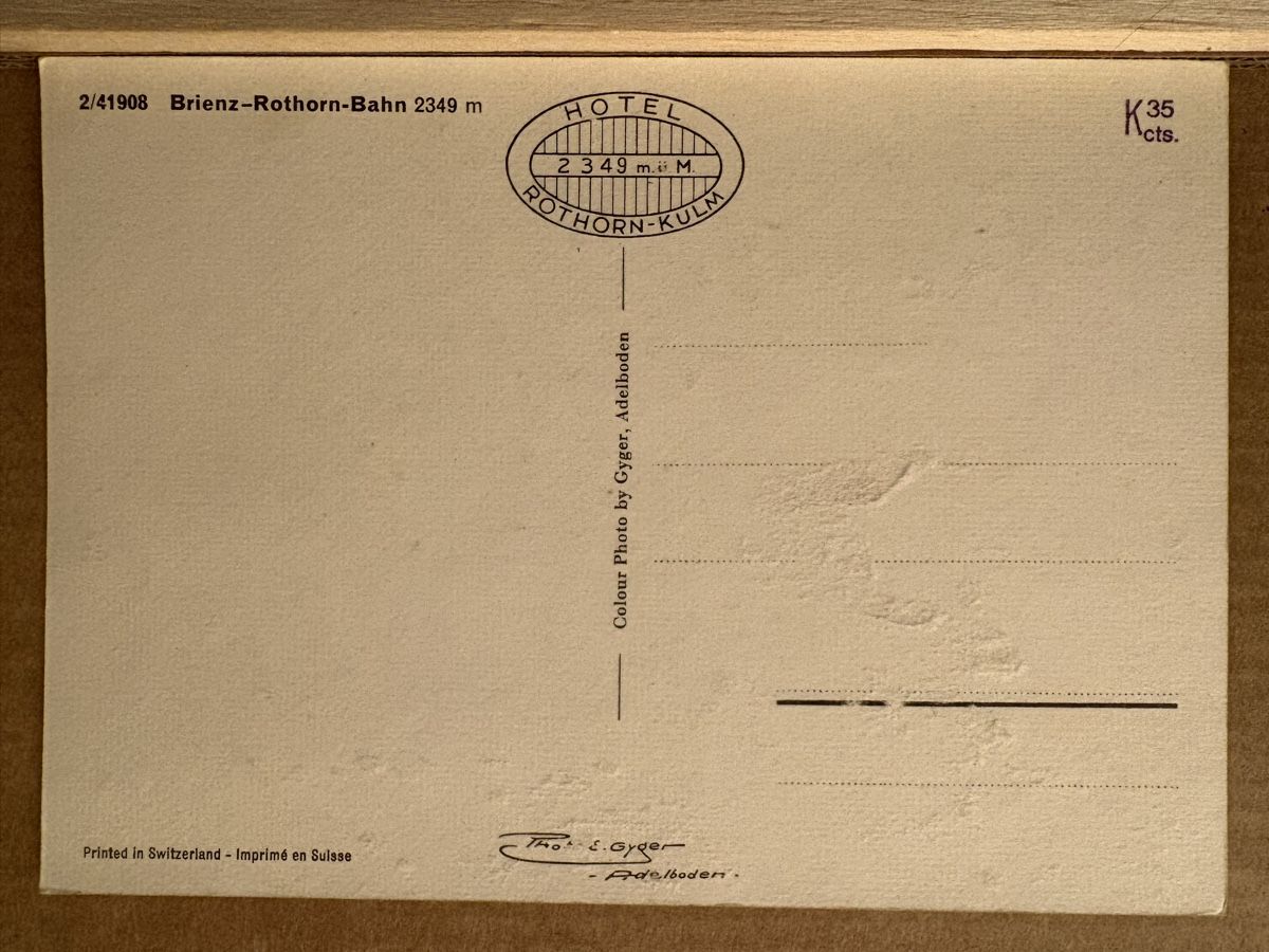 Cartoline postali: AK von Brienz Rohthorn Bahn – Usato da Rümlang venduto da Kartenpost1 1