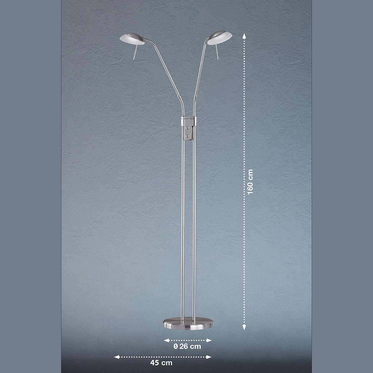 Lampade: LED Stehleuchte, Dimmer, 150 cm Höhe – Nuovo (secondo la descrizione) da Kreuzlingen venduto da Smart-Light 3