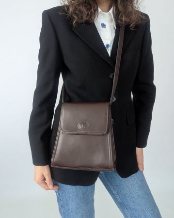 Handtasche Leder braun kleine Umhängetasche Vintage