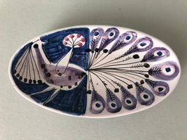 Vintage Keramik Schale Pfau, 1950er Jahre