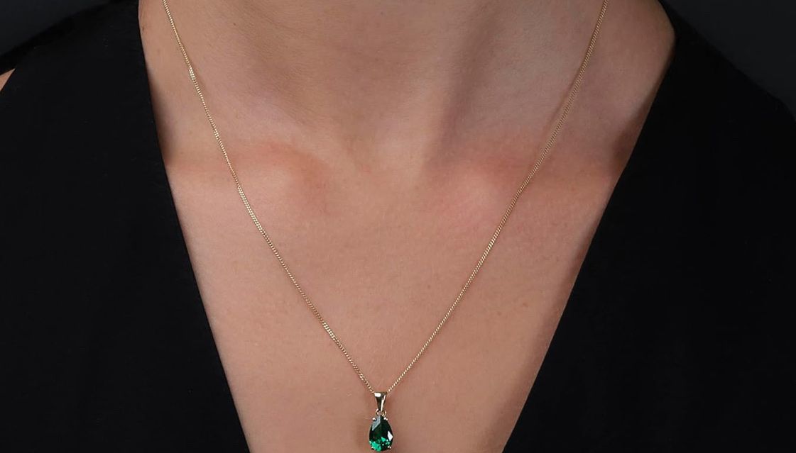 Catenine: Smaragd und echtes Gold Halskette – Nuovo e nell'imballaggio originale da Hemmental venduto da BlingBling1 2
