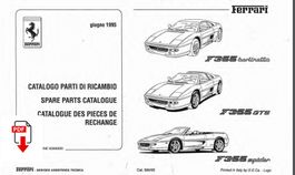 Ferrari 1995 F355 GTB/GTS/Spider spare parts catalogue 989/9