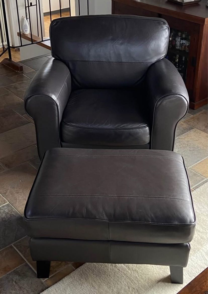 Ikea Sessel: Leder Sessel mit Fusshocker IKEA – Gebraucht aus Reinach BL von bla_5xy7 1