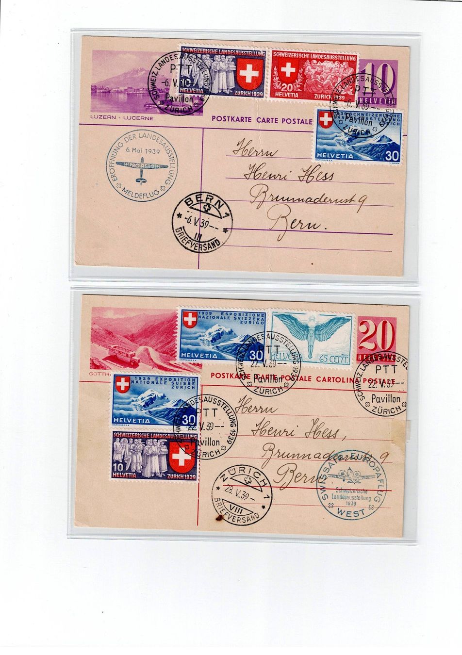 Tous les timbres: Schweiz, 9 Flugpostbelege 3 – D'occasion à Hinteregg par McCharly01 7